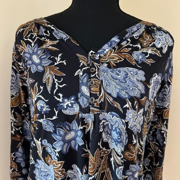 **LUCKY BRAND* Blue x Tan Long Sleeve Shirt Size Medium NWT - Picture 1 of 8